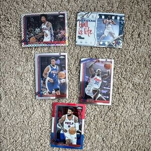 NBA Topps Chrome Philadelphia 76ers Lot Joel embiid, Xfractor